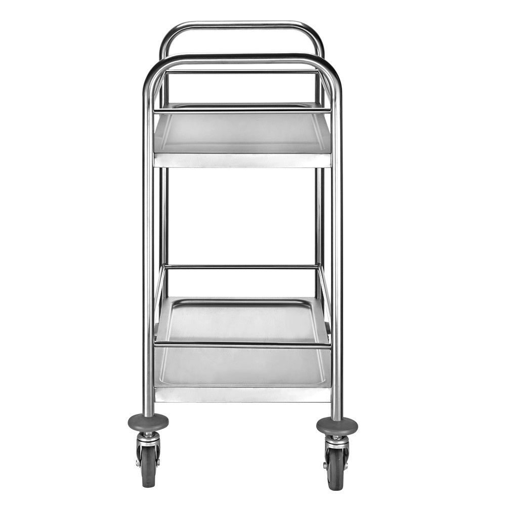 Servierwagen aus Edelstahl – 4-Rad-Bremsen, Leise Rollen, Ideal für Gastronomie & Hotel(94x54x86CM)