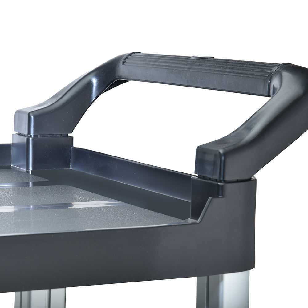 Kunststoff Servierwagen mit Rollen – 3 Böden, 200 kg Tragkraft, Servier- und Reinigungswagen für Gastronomie & Schule(87x43x94CM)