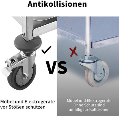 BPT Neu Edelstahl Küchenwagen Servierwagen mit 2 Böden, Rollwagen,Kantine, HotelkücheTransportwagen