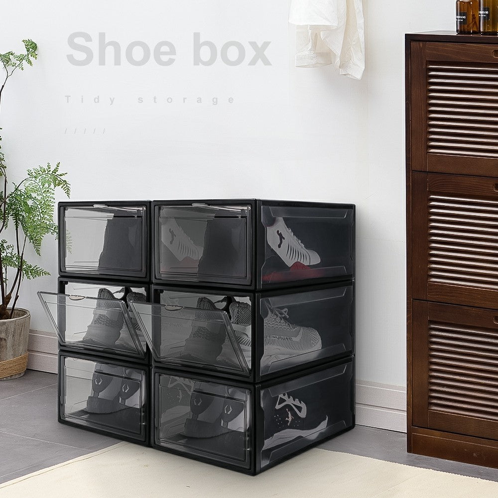 3er Set Drop-Front-Boxen, schwarz S, Schuhbox aus Kunststoff für Sneak –  Chrobuy
